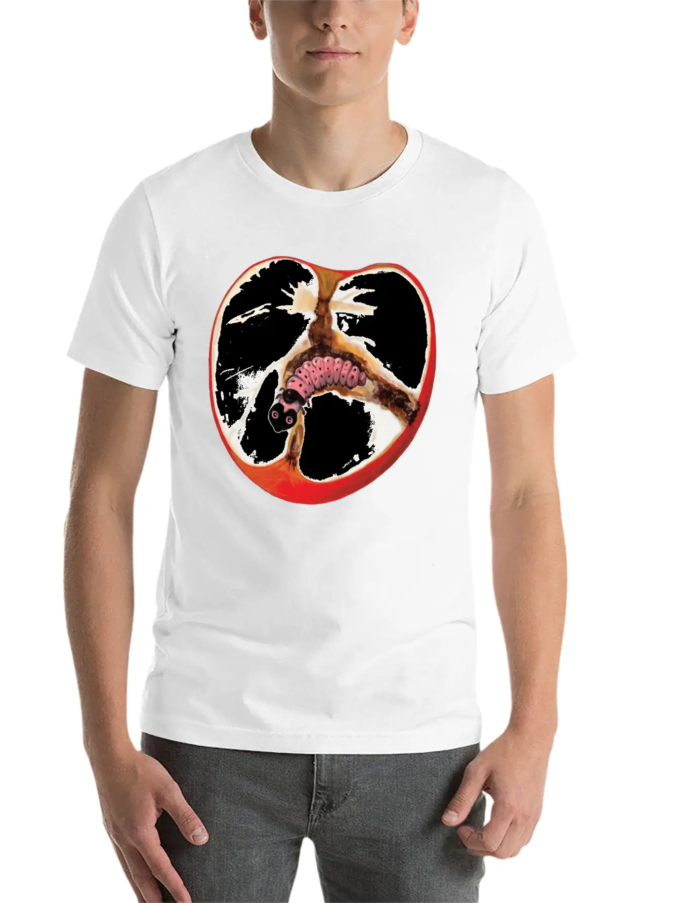 There's A Worm In This Apple Stylish Everyday T-Shirt – Unisex Basic Cotton Tee