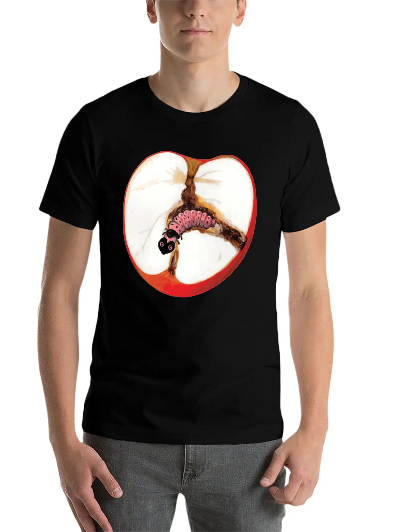 There's A Worm In This Apple Stylish Everyday T-Shirt – Unisex Basic Cotton Tee