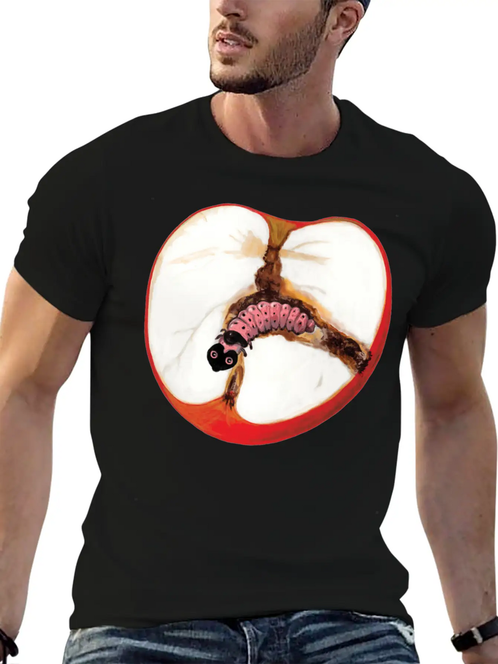 There's A Worm In This Apple Stylish Everyday T-Shirt – Unisex Basic Cotton Tee