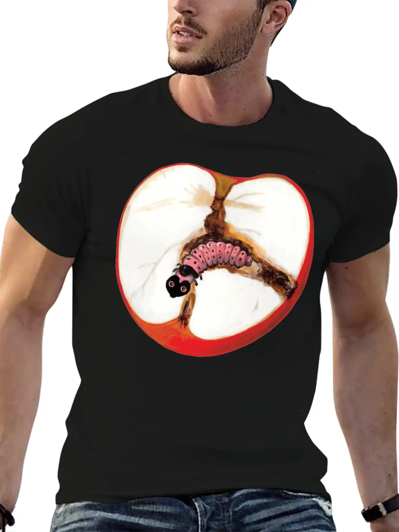 There's A Worm In This Apple Stylish Everyday T-Shirt – Unisex Basic Cotton Tee
