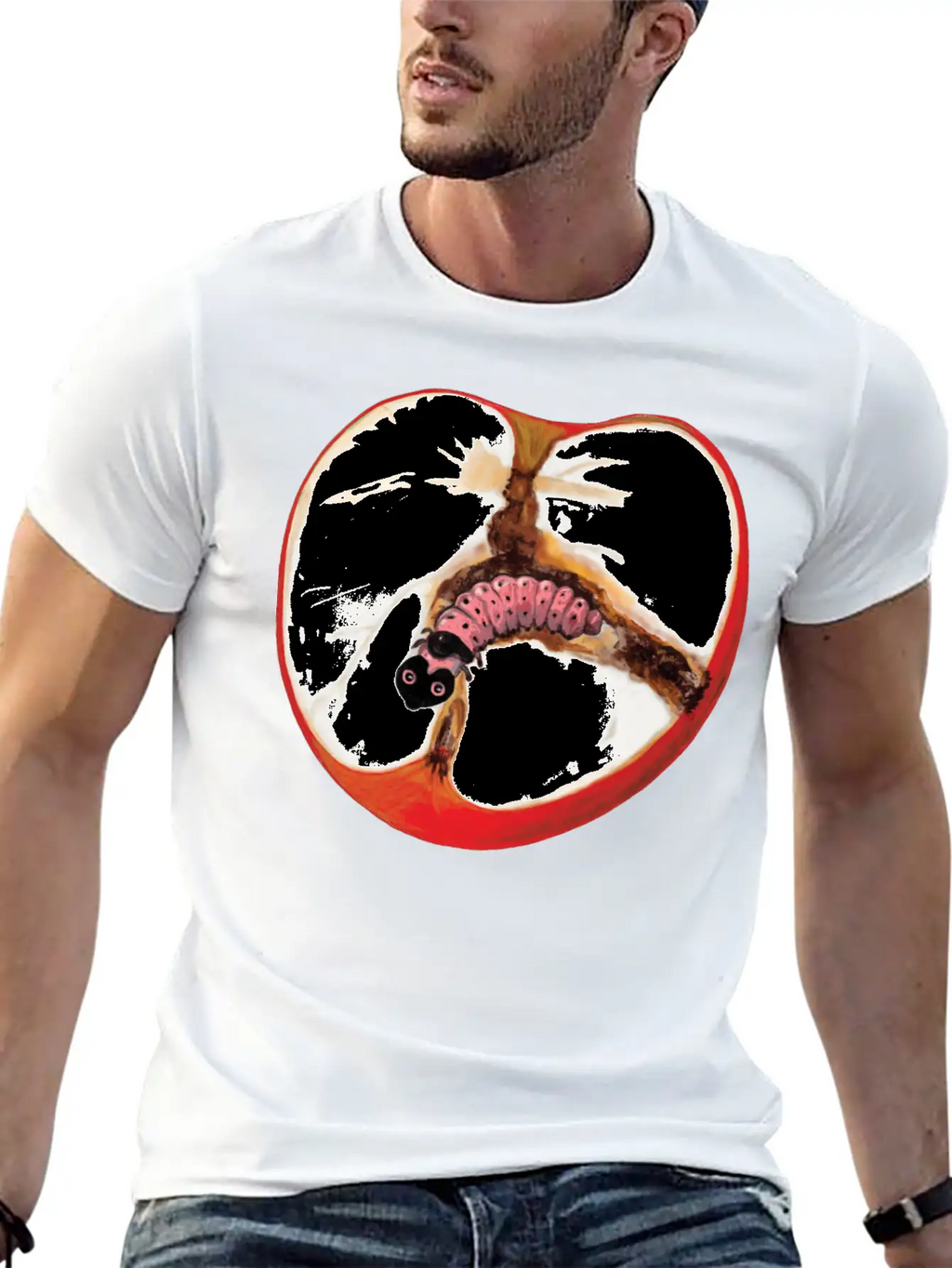 There's A Worm In This Apple Stylish Everyday T-Shirt – Unisex Basic Cotton Tee