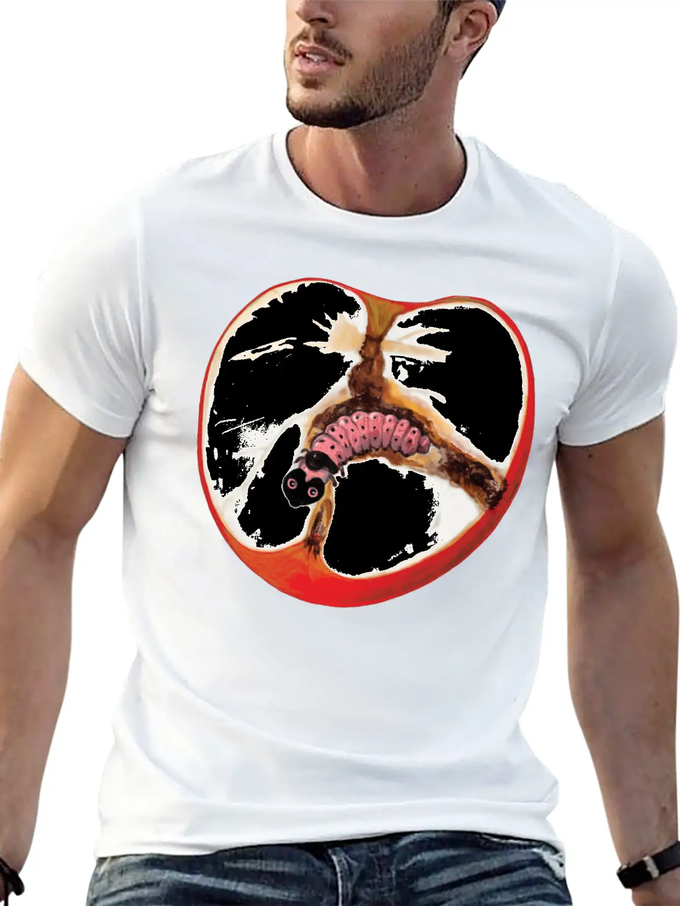 There's A Worm In This Apple Stylish Everyday T-Shirt – Unisex Basic Cotton Tee