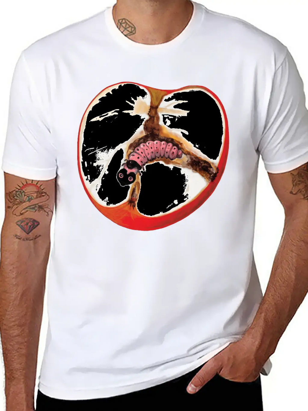 There's A Worm In This Apple Stylish Everyday T-Shirt – Unisex Basic Cotton Tee