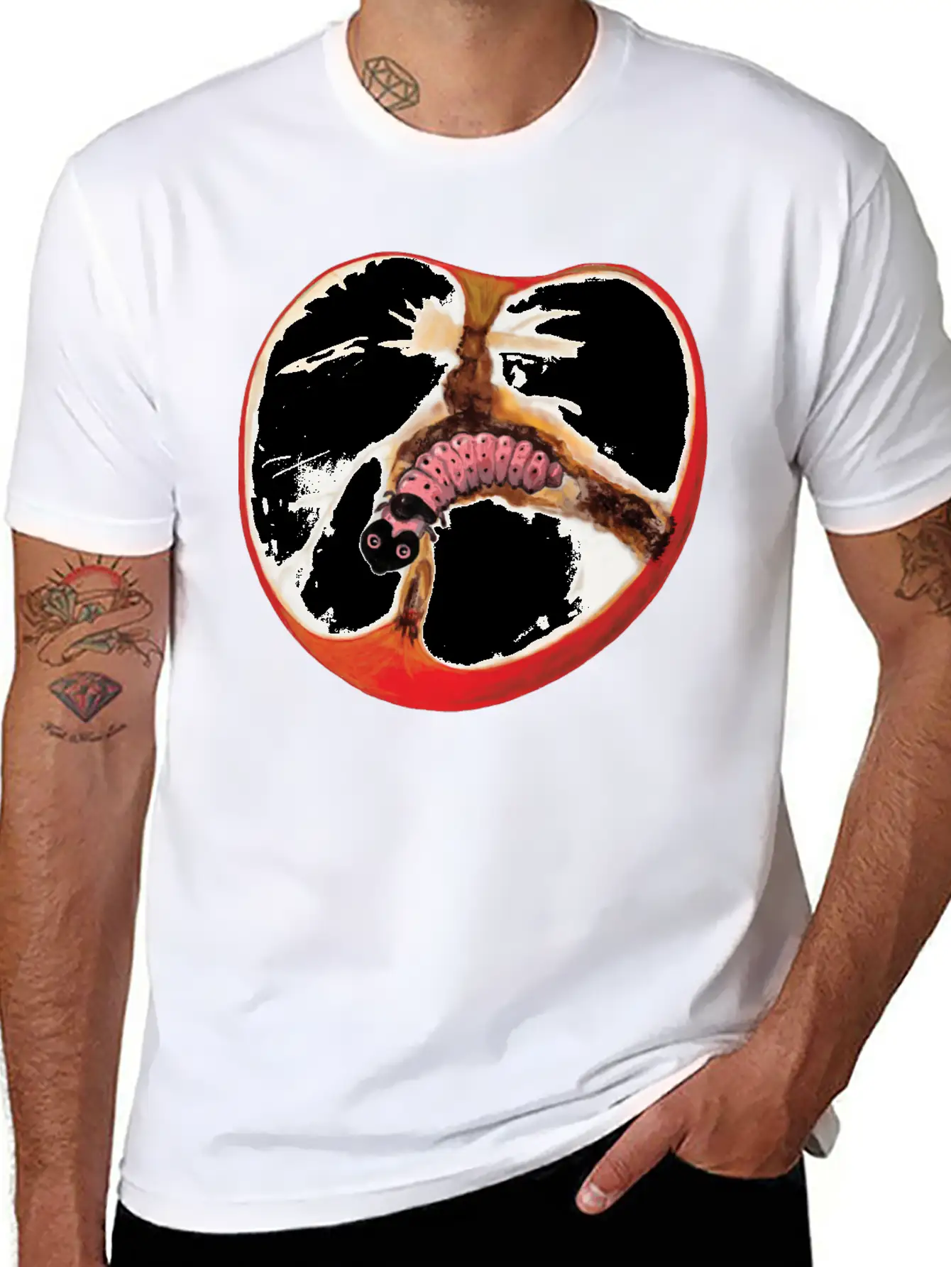 There's A Worm In This Apple Stylish Everyday T-Shirt – Unisex Basic Cotton Tee
