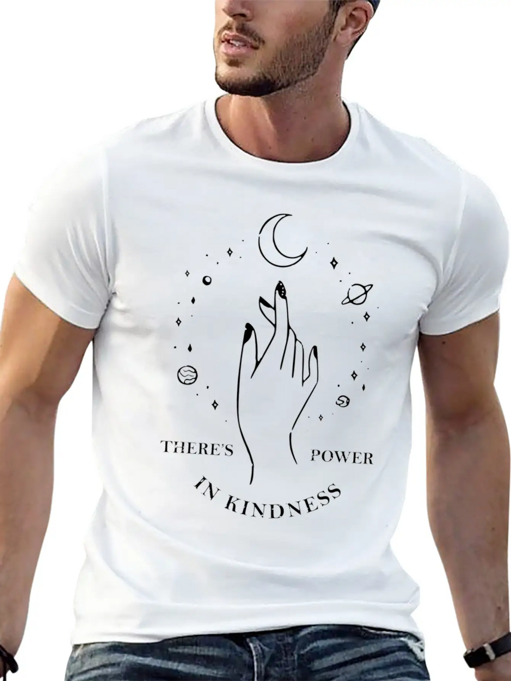 There'S Power In Kindness Universe Stylish Everyday T-Shirt – Unisex Basic Cotton Tee