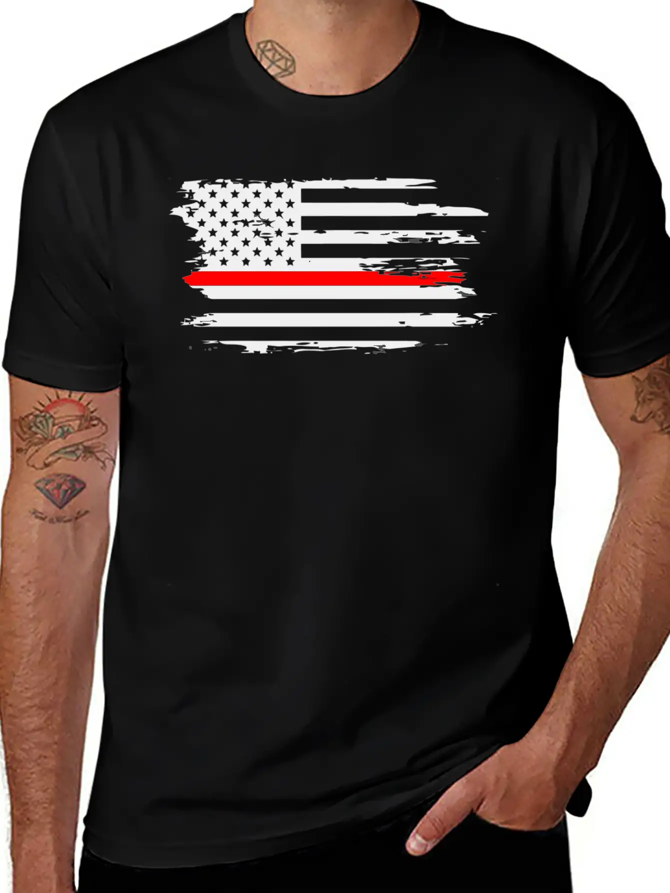 Thin Red Line Fireman Fire Rescue American Flag Ho Classic Cotton Tee – Unisex Comfort For Any Season