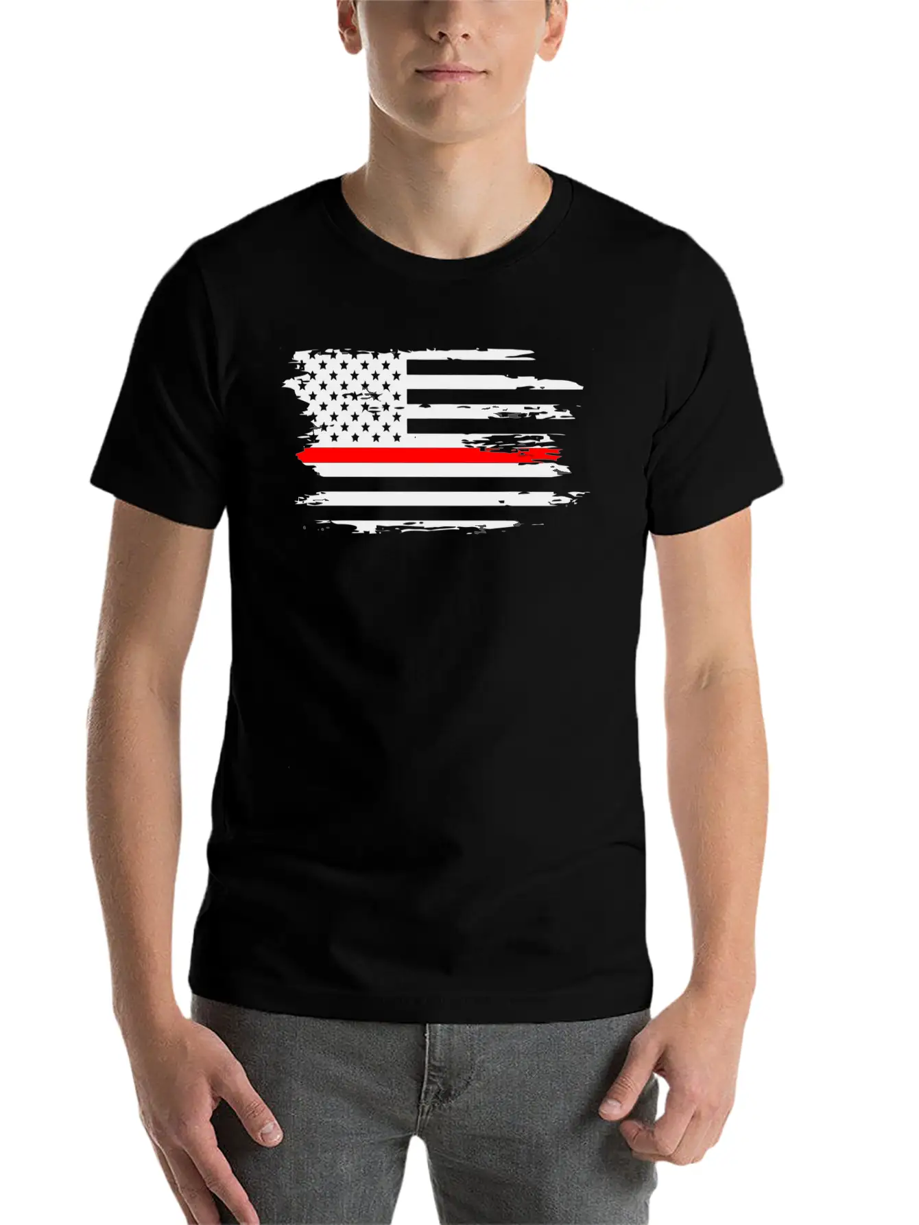 Thin Red Line Fireman Fire Rescue American Flag Ho Classic Cotton Tee – Unisex Comfort For Any Season