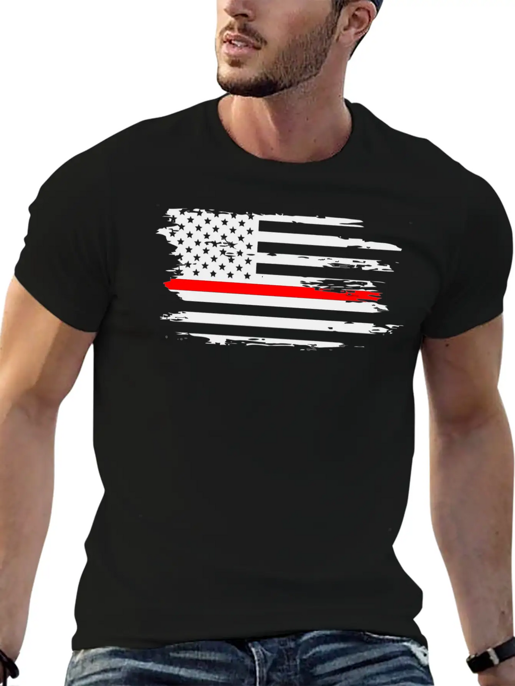 Thin Red Line Fireman Fire Rescue American Flag Ho Classic Cotton Tee – Unisex Comfort For Any Season