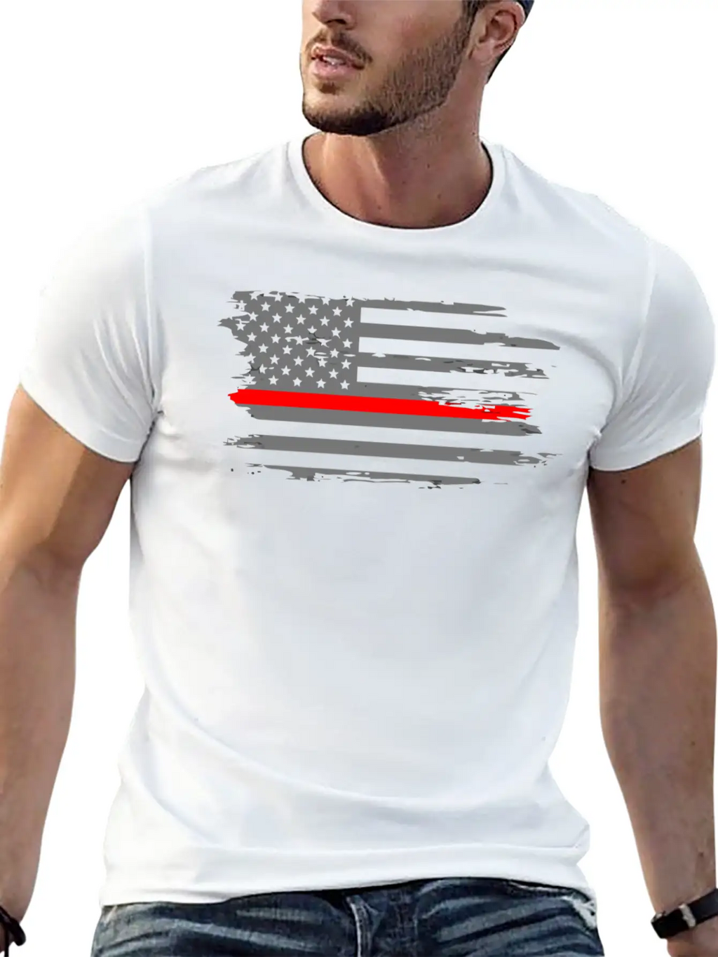 Thin Red Line Fireman Fire Rescue American Flag Ho Classic Cotton Tee – Unisex Comfort For Any Season