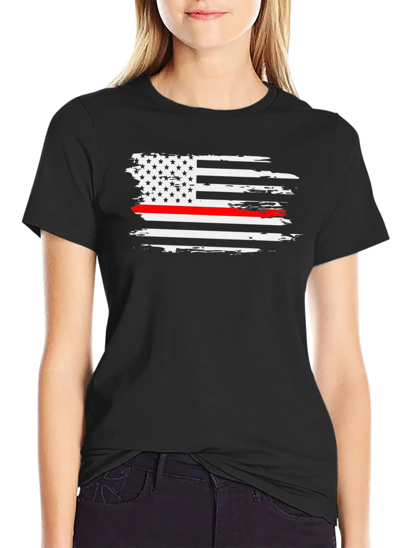 Thin Red Line Fireman Fire Rescue American Flag Ho Classic Cotton Tee – Unisex Comfort For Any Season
