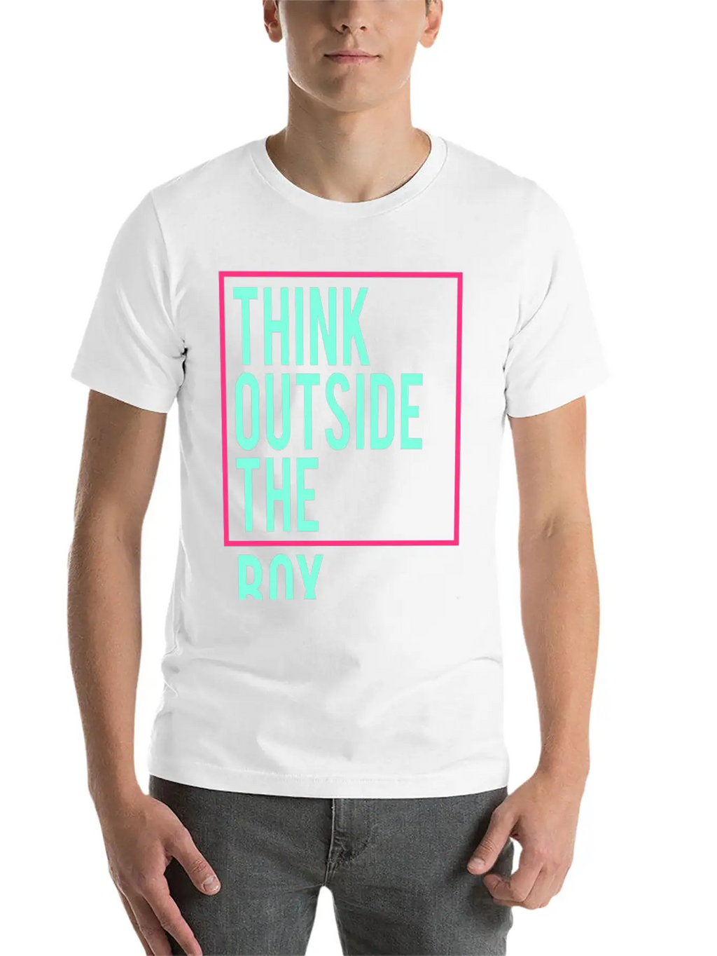 Think Outside The Box Stylish Everyday T-Shirt – Unisex Basic Cotton Tee