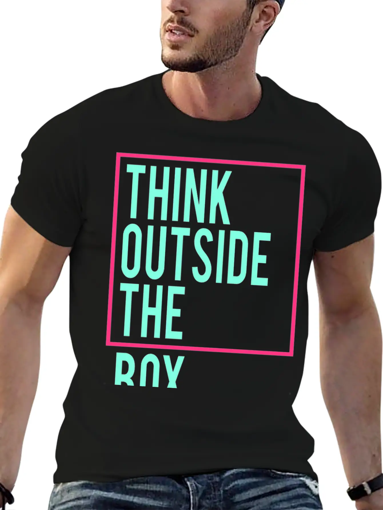 Think Outside The Box Stylish Everyday T-Shirt – Unisex Basic Cotton Tee