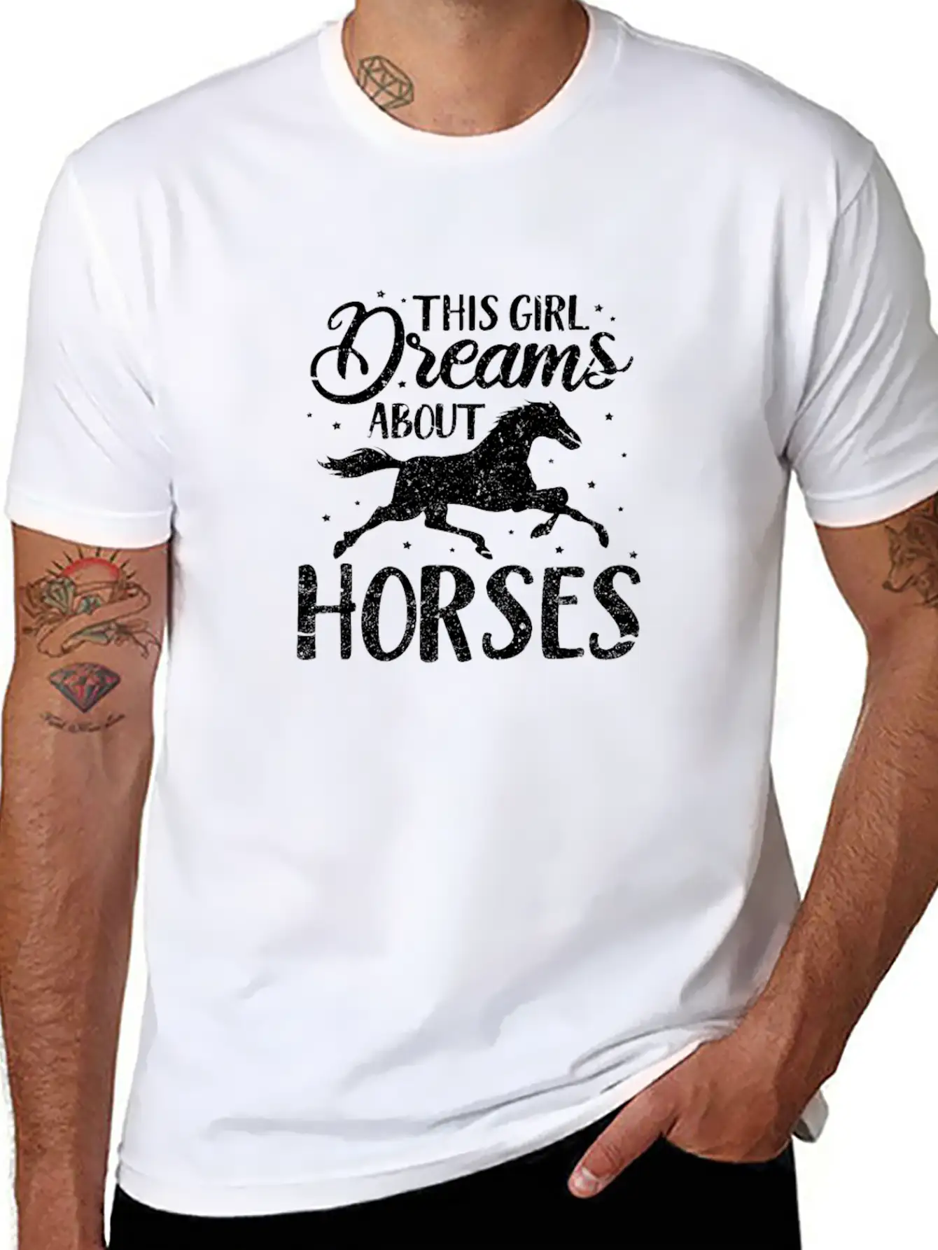 This Girl Dreams About Horses Breathable Soft Cotton T-Shirt – Timeless Casual Look