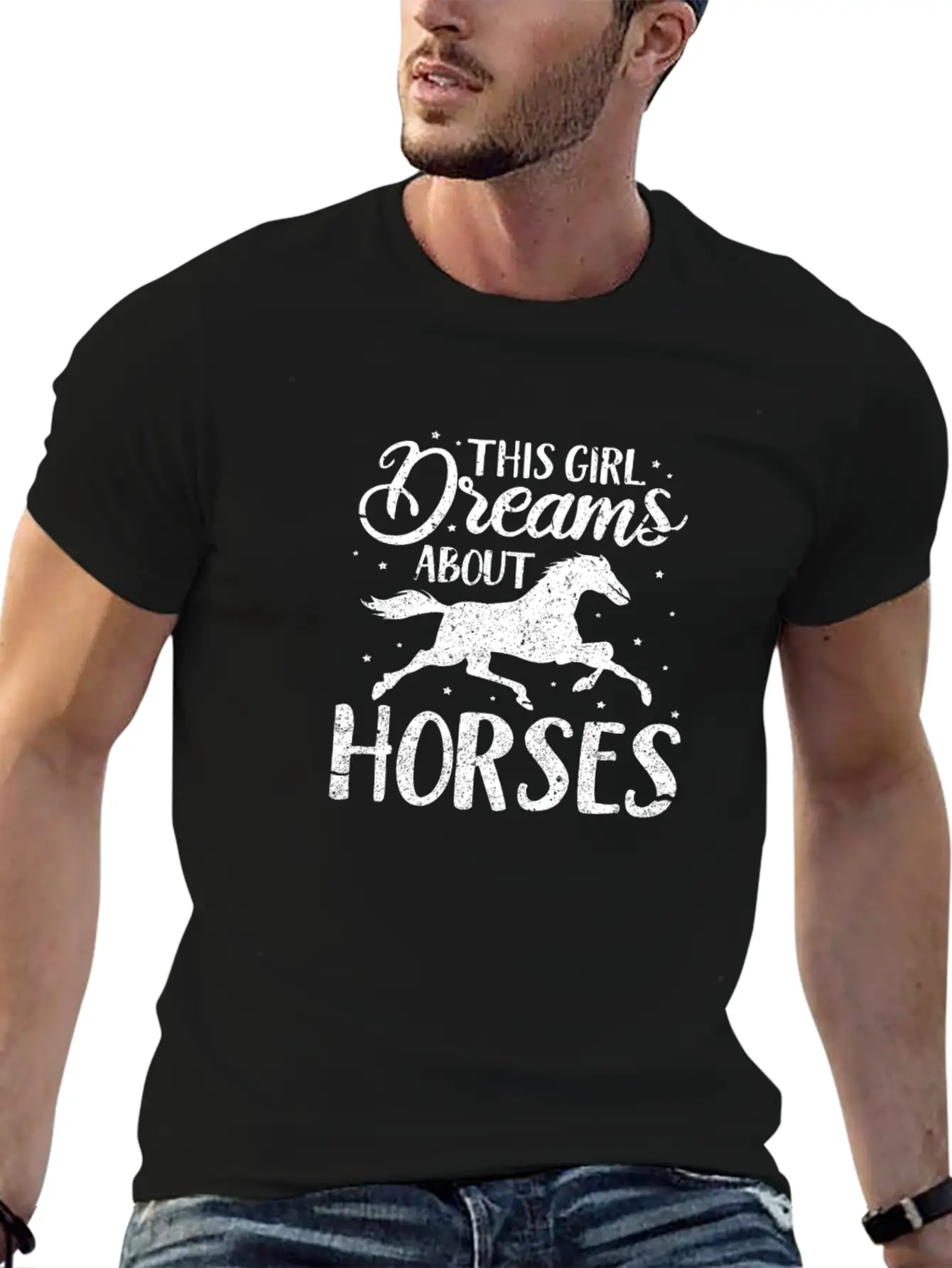 This Girl Dreams About Horses Breathable Soft Cotton T-Shirt – Timeless Casual Look