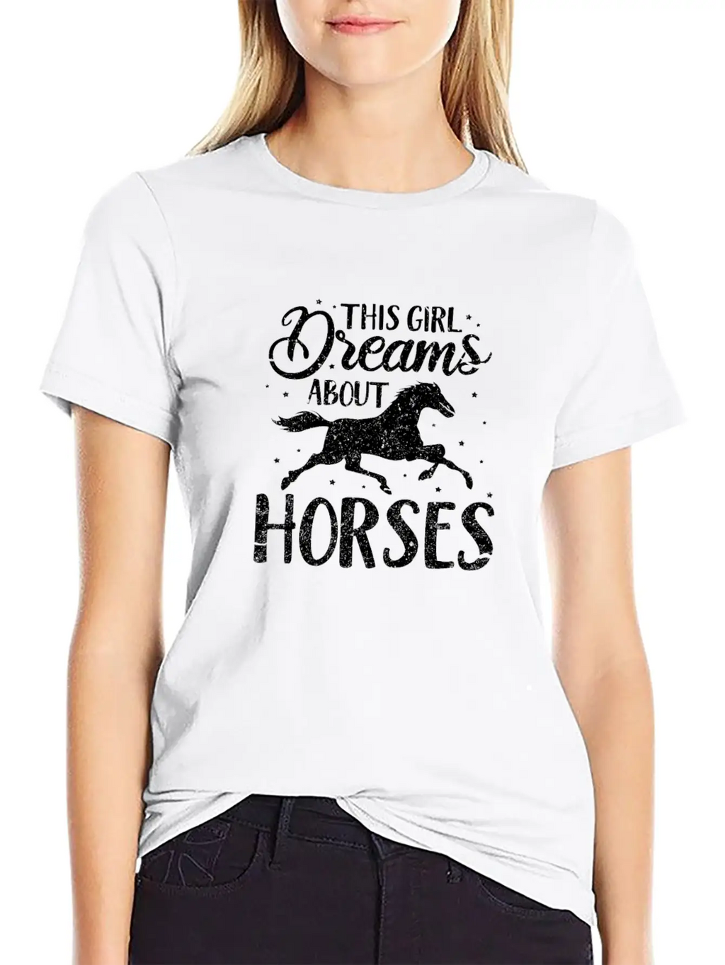 This Girl Dreams About Horses Breathable Soft Cotton T-Shirt – Timeless Casual Look