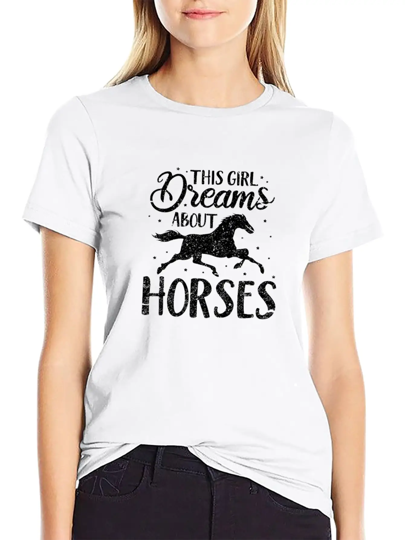 This Girl Dreams About Horses Breathable Soft Cotton T-Shirt – Timeless Casual Look
