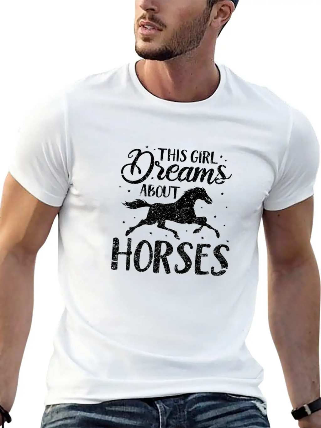 This Girl Dreams About Horses Breathable Soft Cotton T-Shirt – Timeless Casual Look