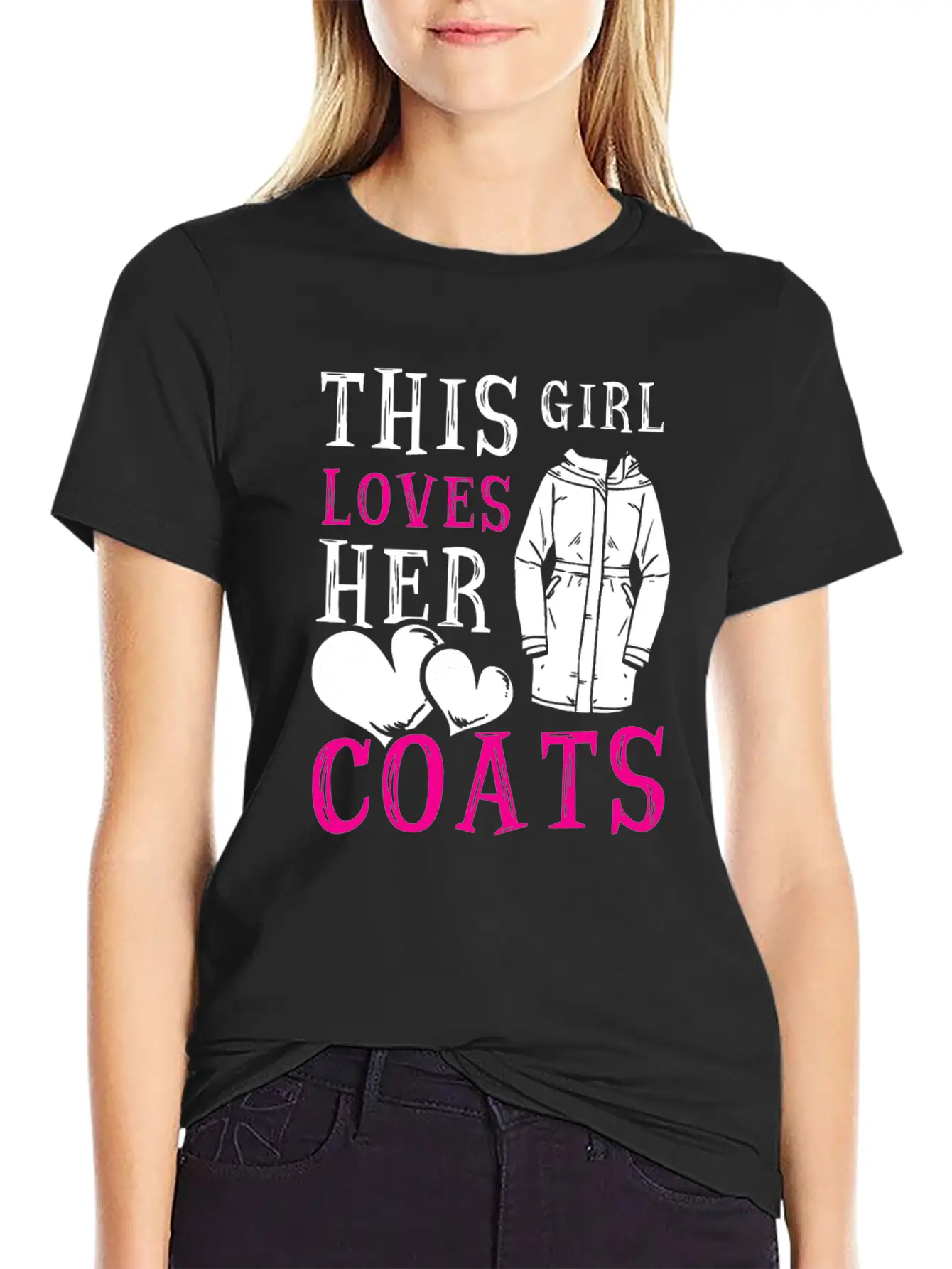 This Girl Loves Her Coats TShirt Relaxed Everyday Tee – Lightweight And Durable Cotton