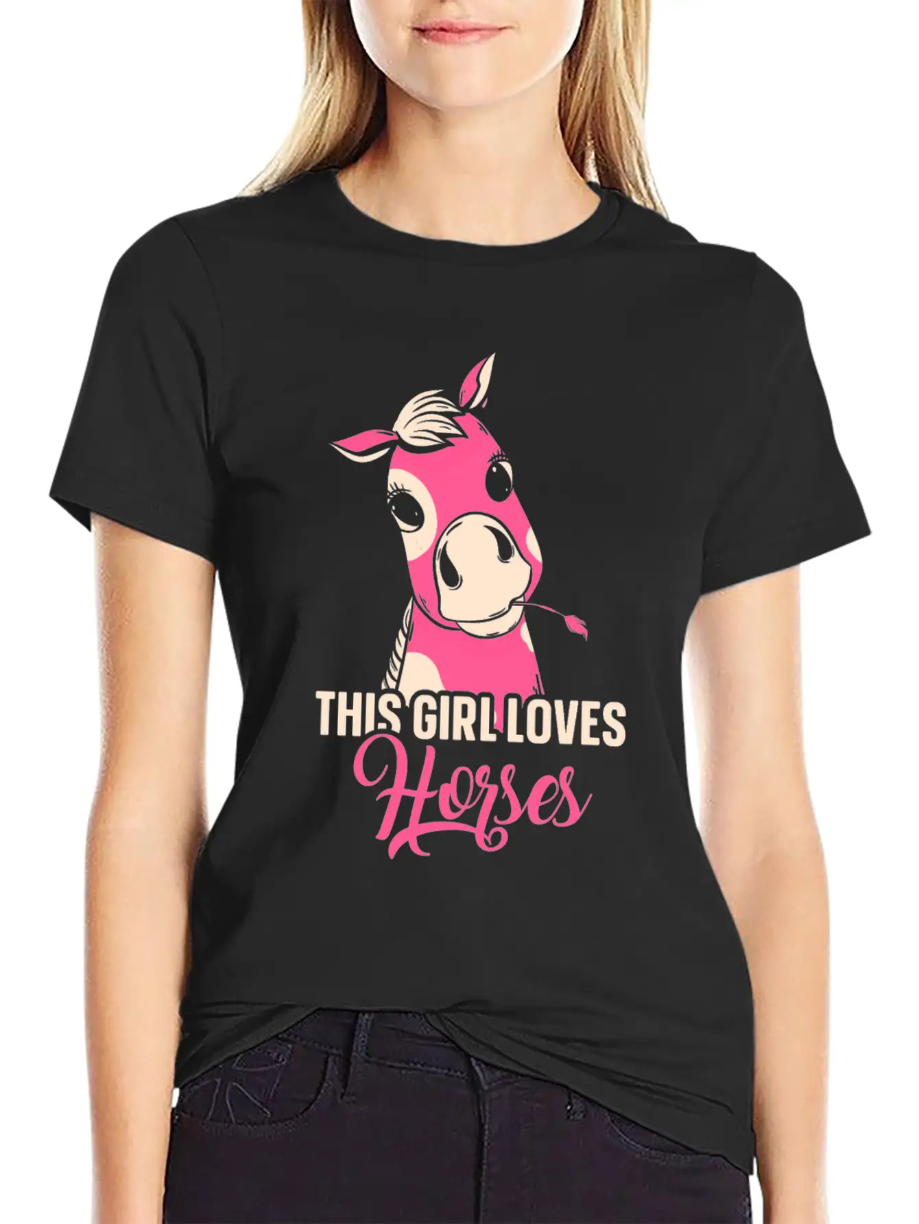 This Girl Loves Horses Riding Horse Lover Rider Breathable Graphic T-Shirt – Perfect For Casual Days