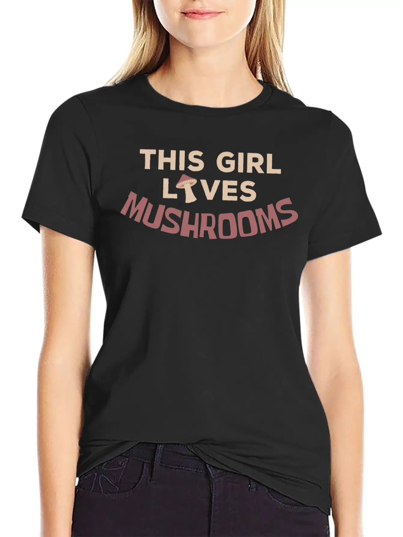 This Girl Loves Mushrooms Mushroom Mushrooming Relaxed Everyday Tee – Lightweight And Durable Cotton