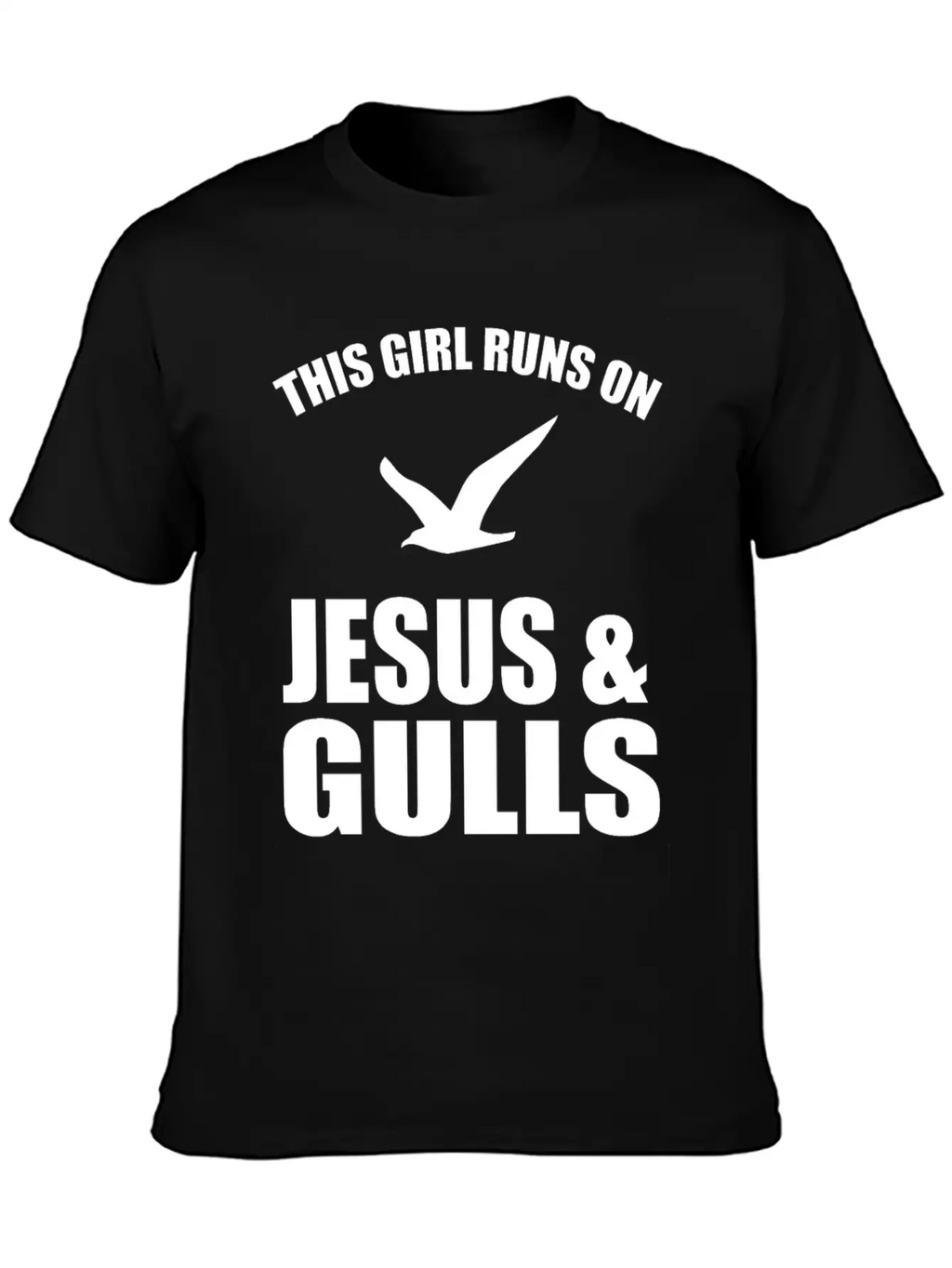 This Girl Runs On Jesus And Gulls Breathable Soft Cotton T-Shirt – Timeless Casual Look