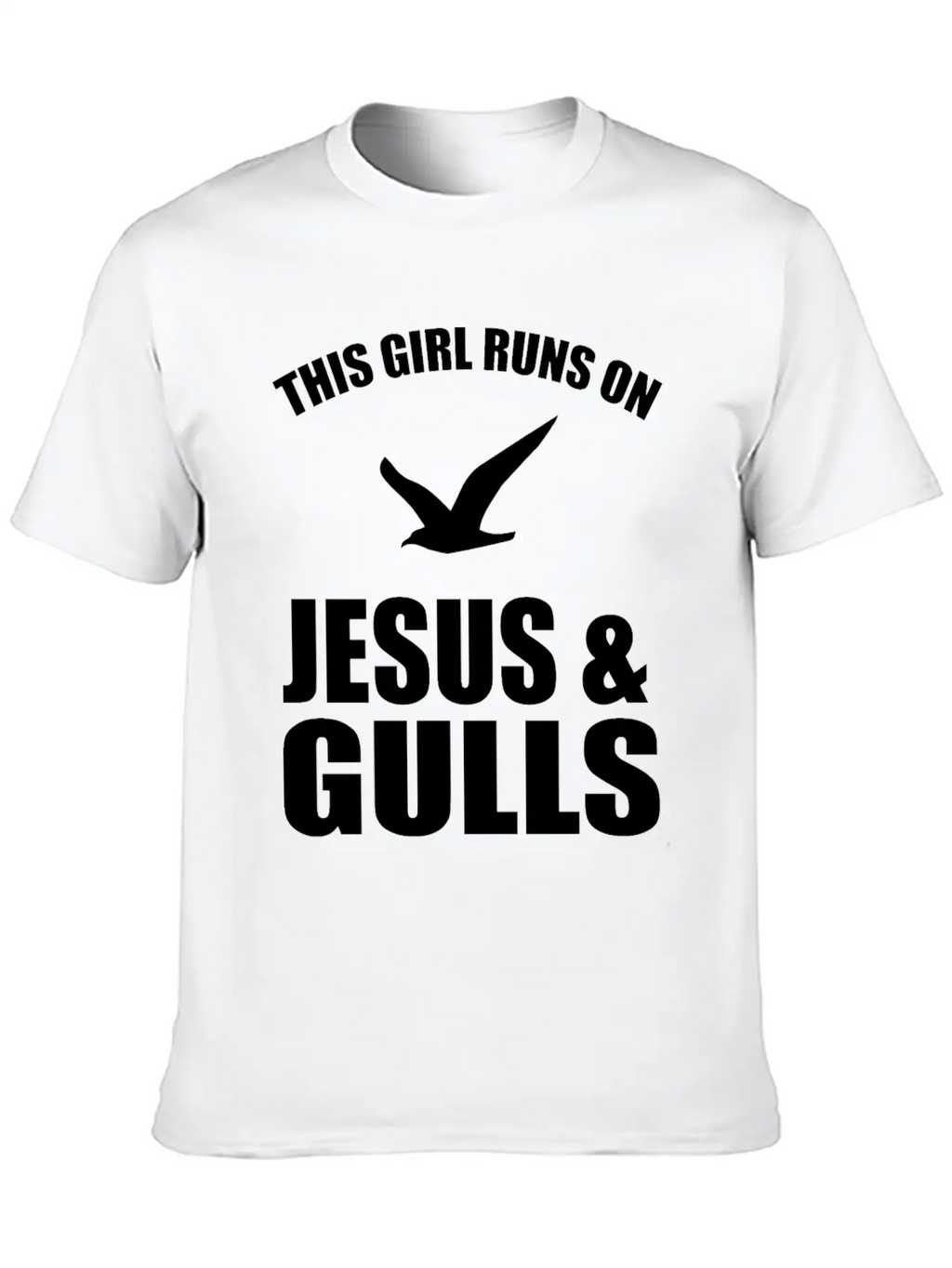 This Girl Runs On Jesus And Gulls Breathable Soft Cotton T-Shirt – Timeless Casual Look