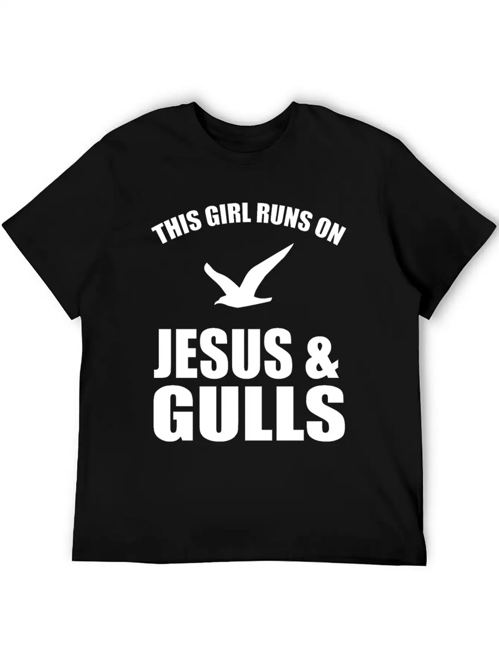This Girl Runs On Jesus And Gulls Breathable Soft Cotton T-Shirt – Timeless Casual Look