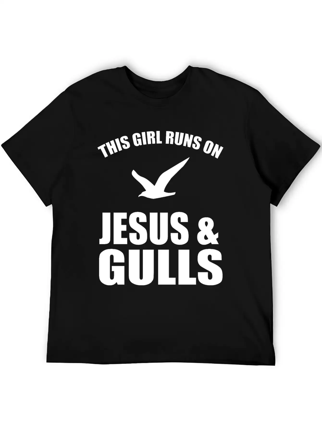 This Girl Runs On Jesus And Gulls Breathable Soft Cotton T-Shirt – Timeless Casual Look