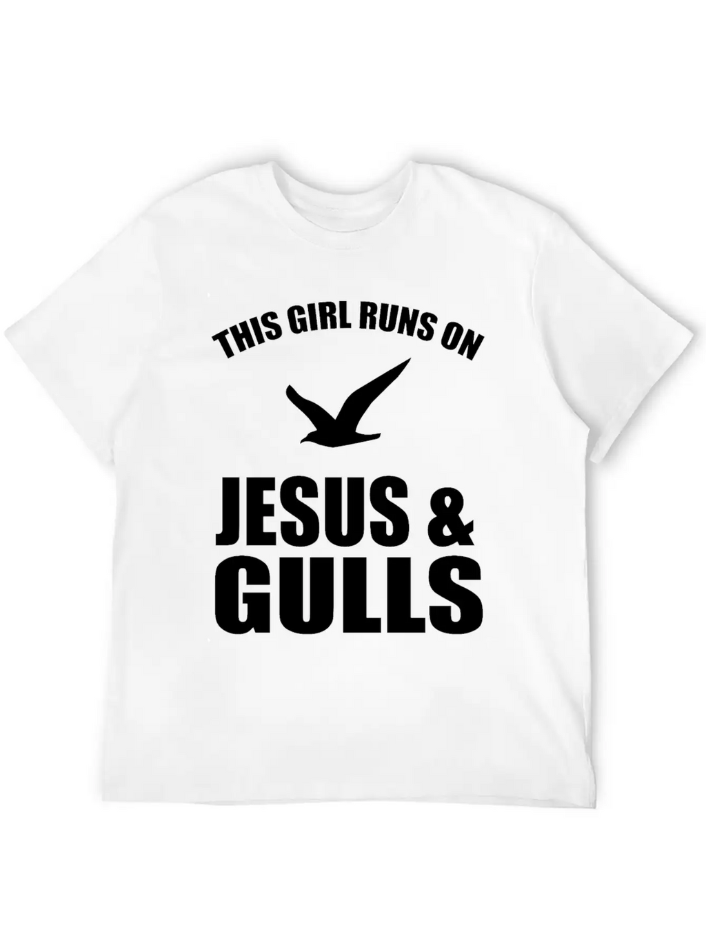 This Girl Runs On Jesus And Gulls Breathable Soft Cotton T-Shirt – Timeless Casual Look