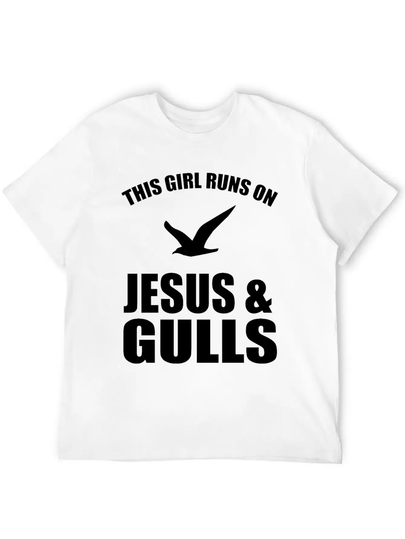 This Girl Runs On Jesus And Gulls Breathable Soft Cotton T-Shirt – Timeless Casual Look