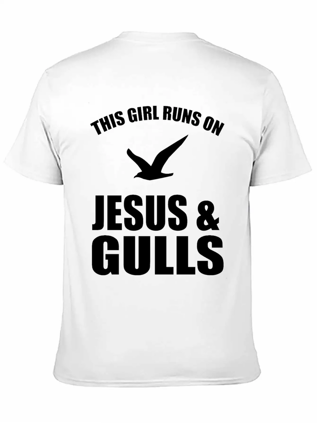 This Girl Runs On Jesus And Gulls Breathable Soft Cotton T-Shirt – Timeless Casual Look