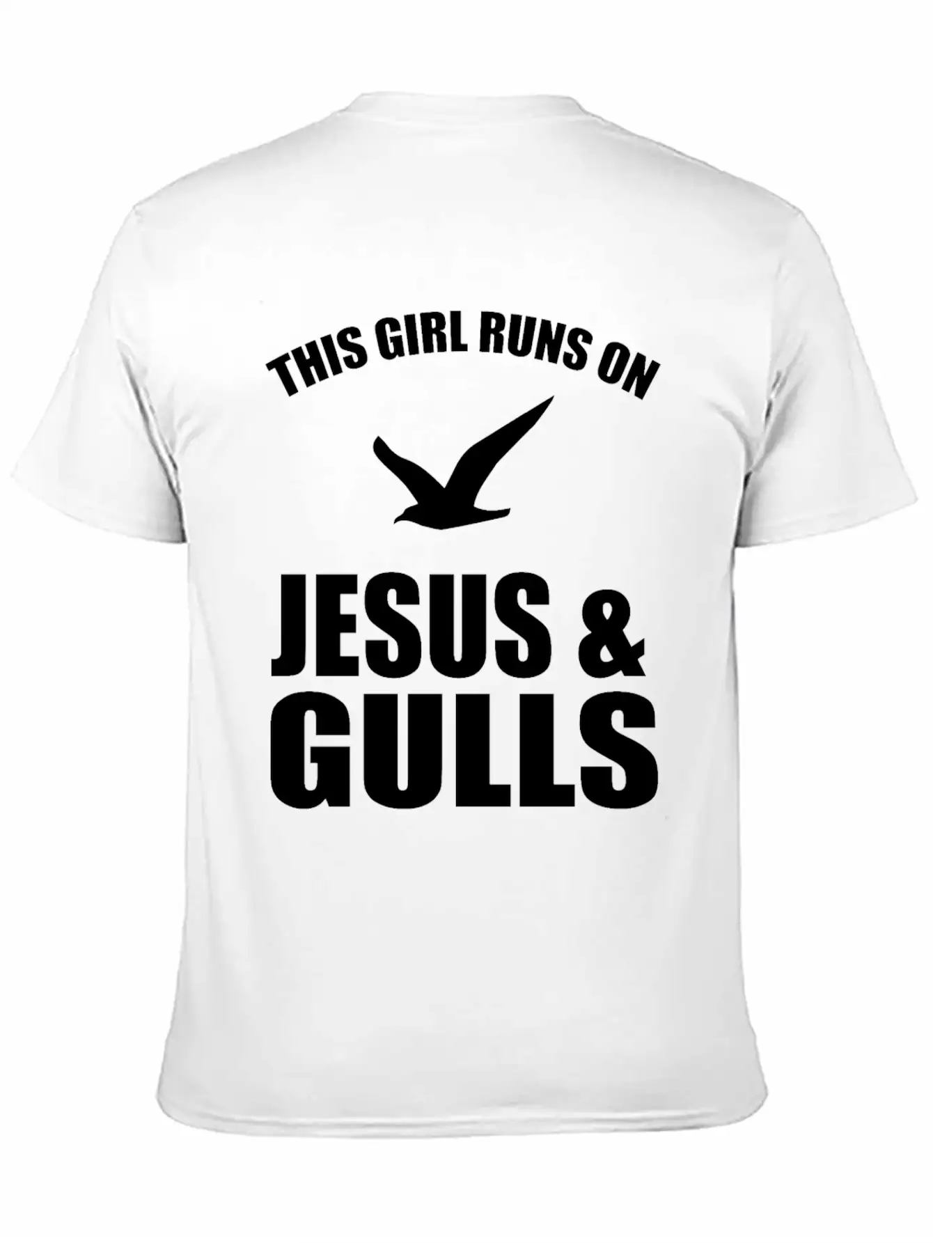 This Girl Runs On Jesus And Gulls Breathable Soft Cotton T-Shirt – Timeless Casual Look