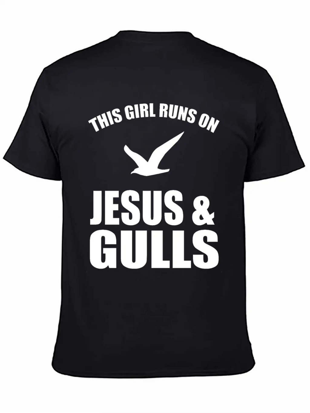 This Girl Runs On Jesus And Gulls Breathable Soft Cotton T-Shirt – Timeless Casual Look