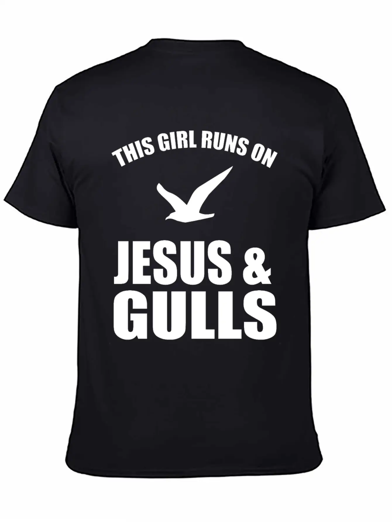 This Girl Runs On Jesus And Gulls Breathable Soft Cotton T-Shirt – Timeless Casual Look
