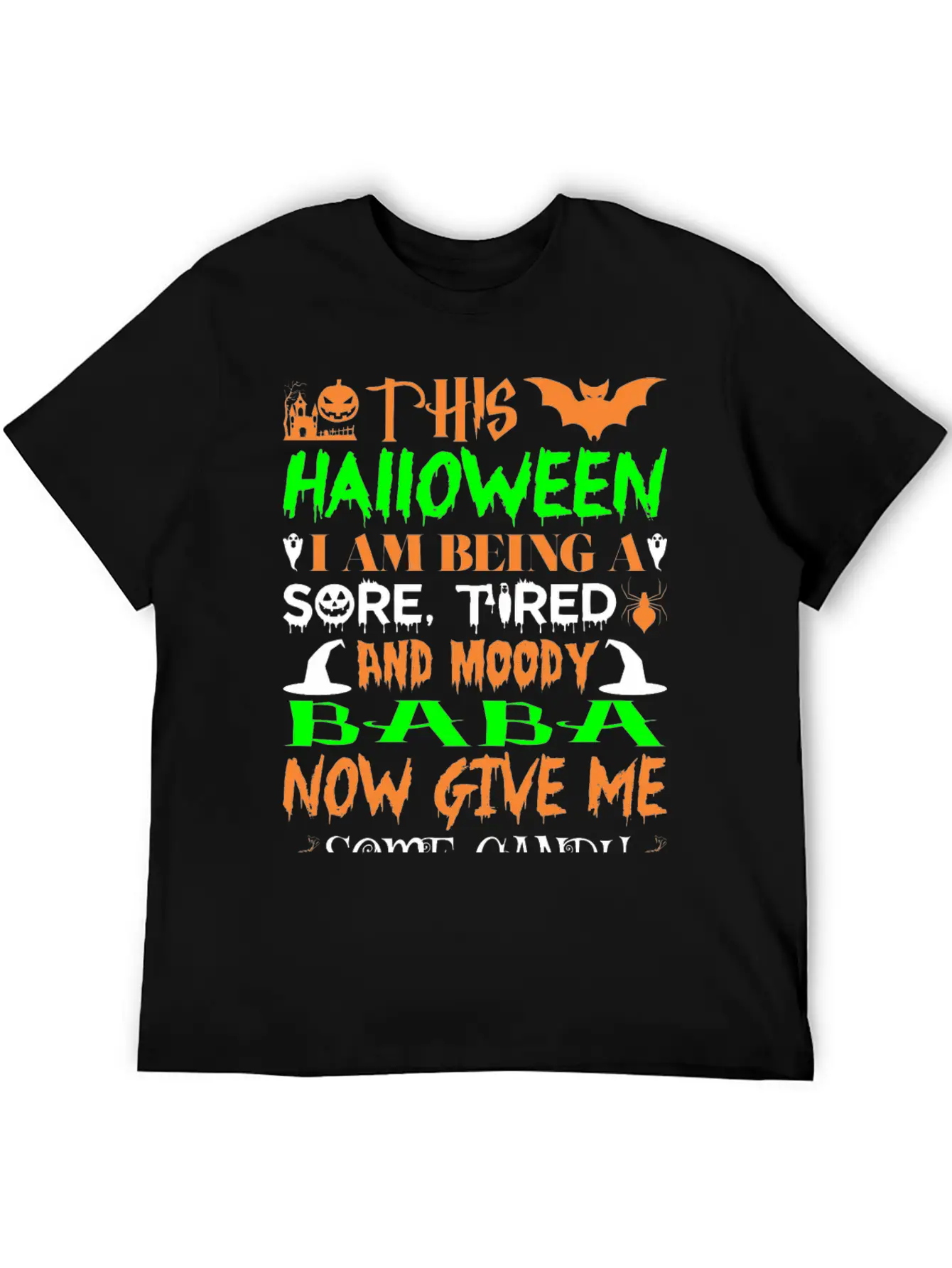 This Halloween Being Tired Moody Baba Candy Breathable Graphic T-Shirt – Perfect For Casual Days