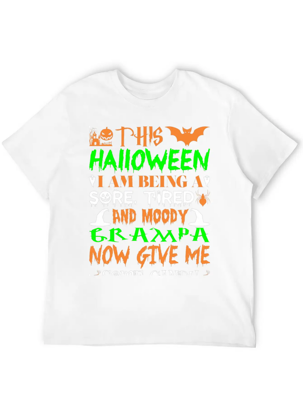 This Halloween Being Tired Moody Grampa Candy Unisex Casual T-Shirt – Clean Design For Daily Comfort