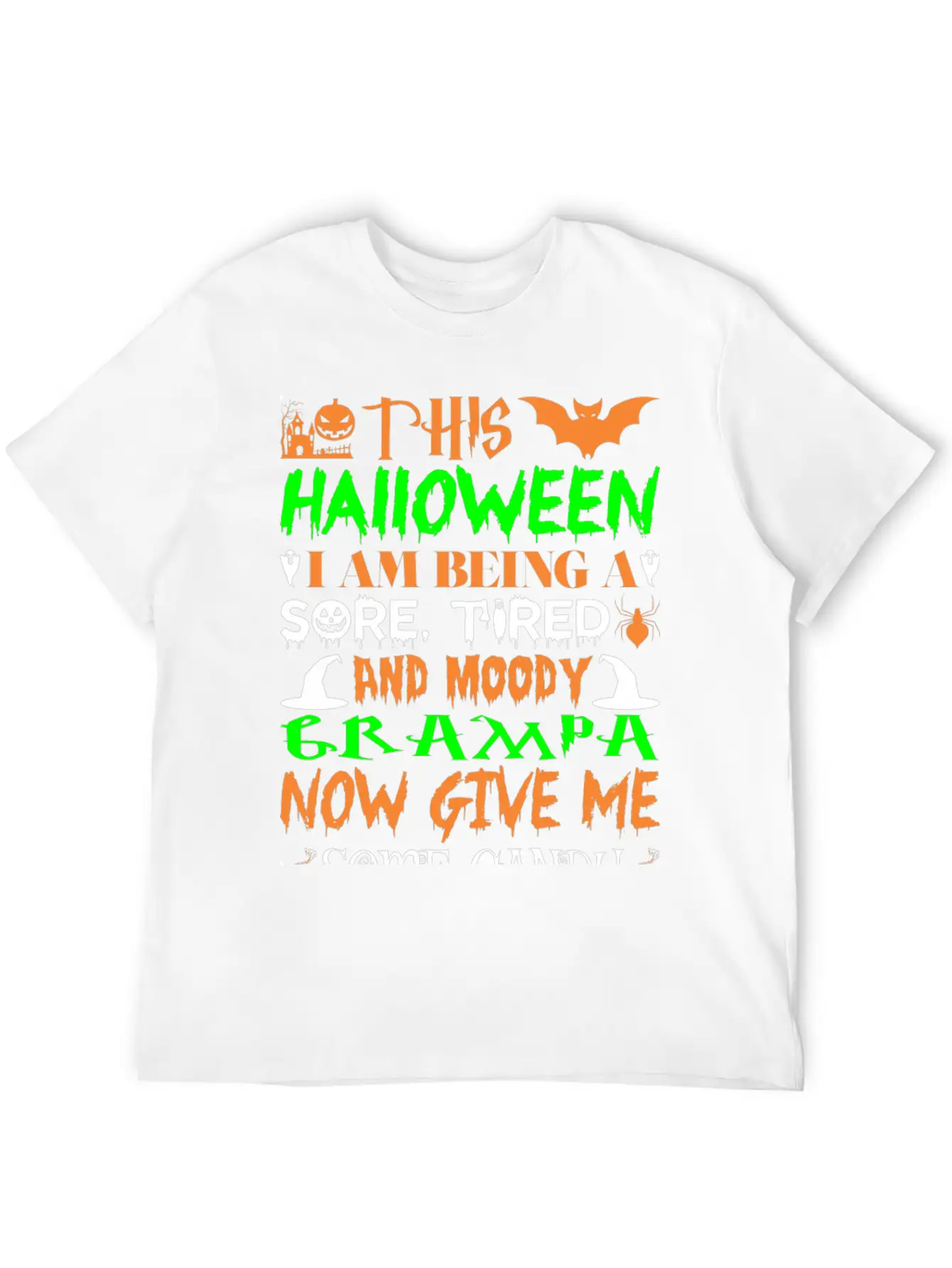 This Halloween Being Tired Moody Grampa Candy Unisex Casual T-Shirt – Clean Design For Daily Comfort