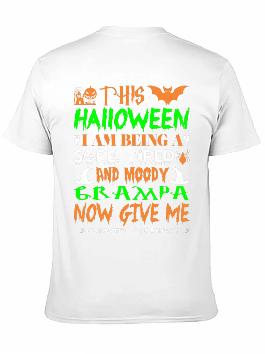 This Halloween Being Tired Moody Grampa Candy Unisex Casual T-Shirt – Clean Design For Daily Comfort