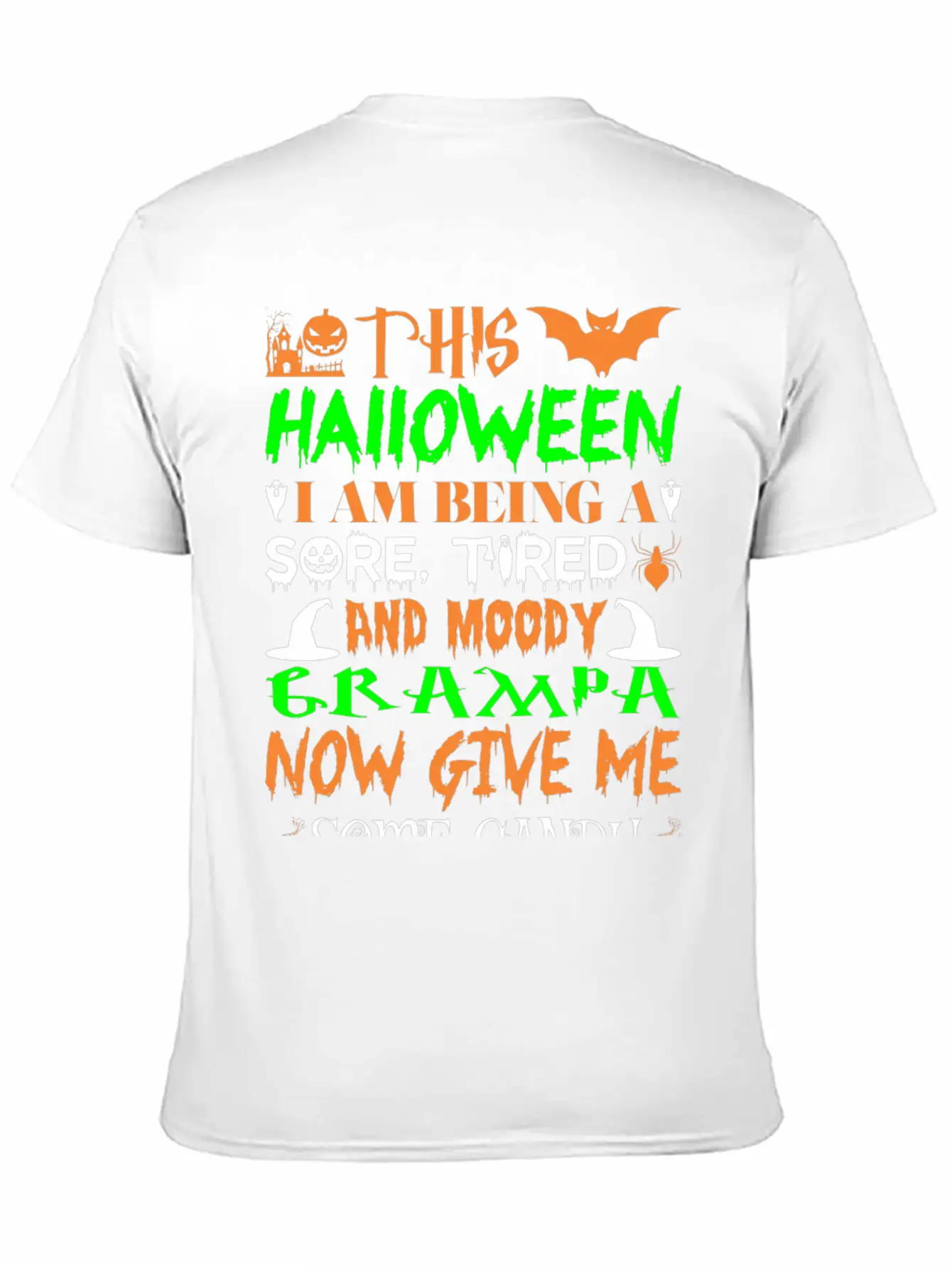 This Halloween Being Tired Moody Grampa Candy Unisex Casual T-Shirt – Clean Design For Daily Comfort