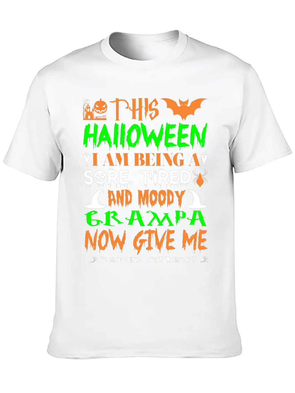 This Halloween Being Tired Moody Grampa Candy Unisex Casual T-Shirt – Clean Design For Daily Comfort