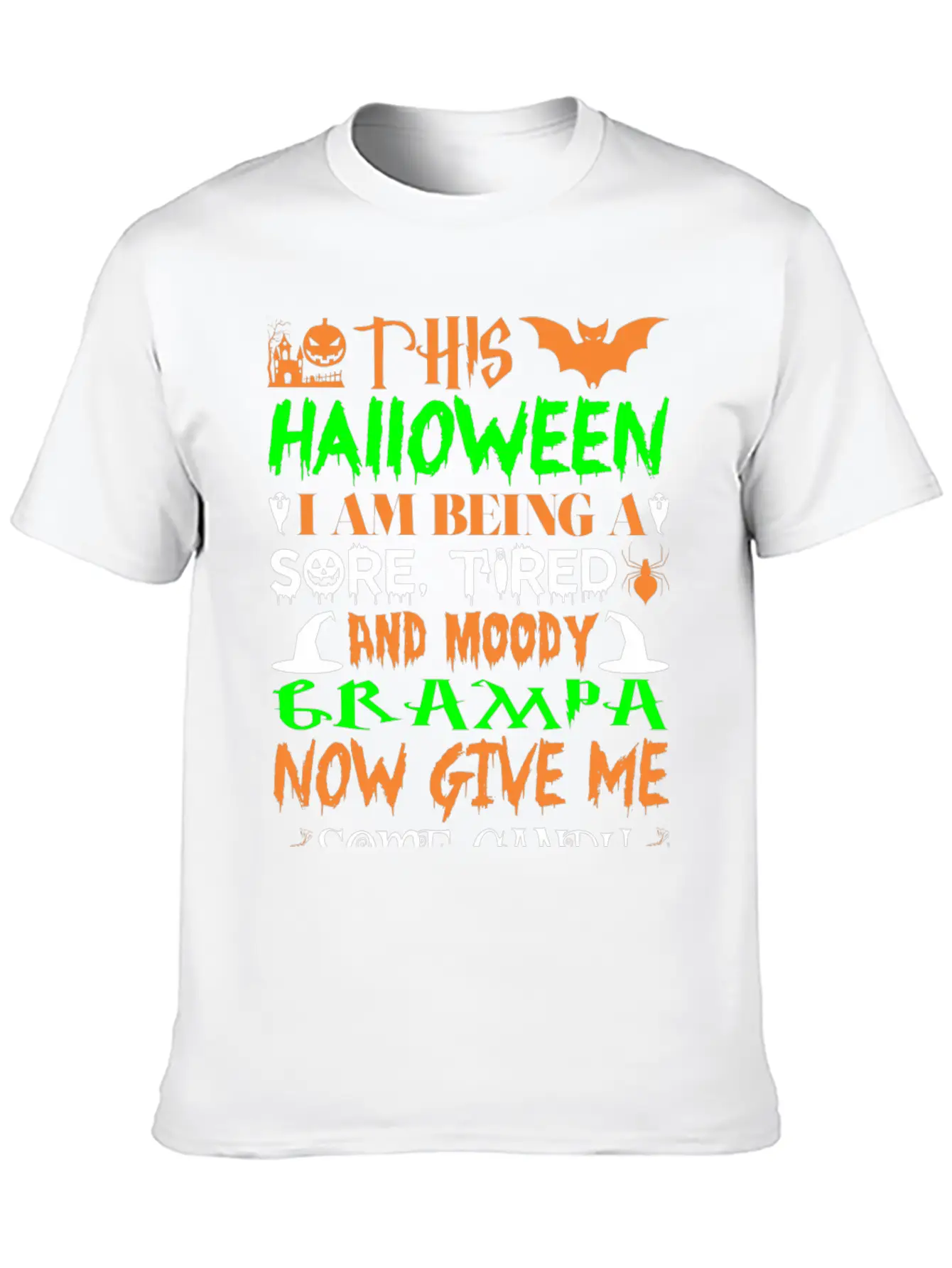 This Halloween Being Tired Moody Grampa Candy Unisex Casual T-Shirt – Clean Design For Daily Comfort
