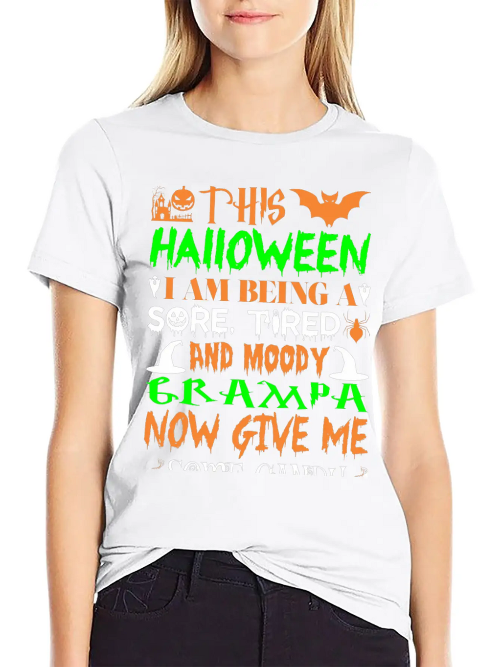 This Halloween Being Tired Moody Grampa Candy Unisex Casual T-Shirt – Clean Design For Daily Comfort