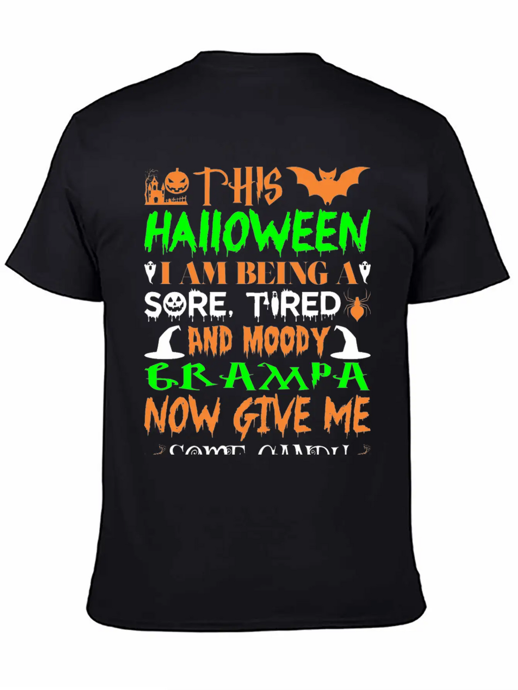 This Halloween Being Tired Moody Grampa Candy Unisex Casual T-Shirt – Clean Design For Daily Comfort