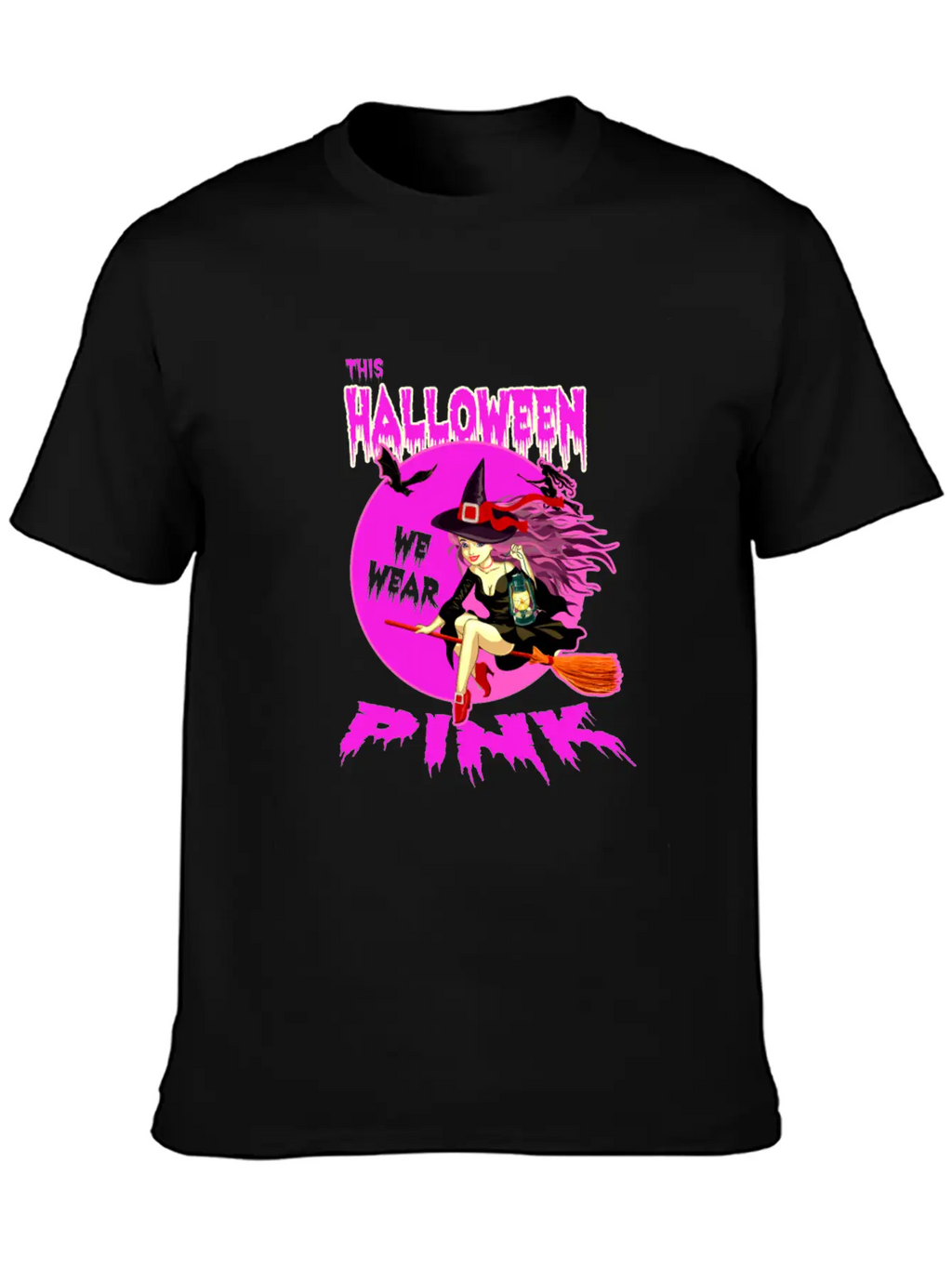 This HALLOWEEN We Wear PINK - Witch Timeless Short Sleeve Tee – Comfy And Minimalist Design