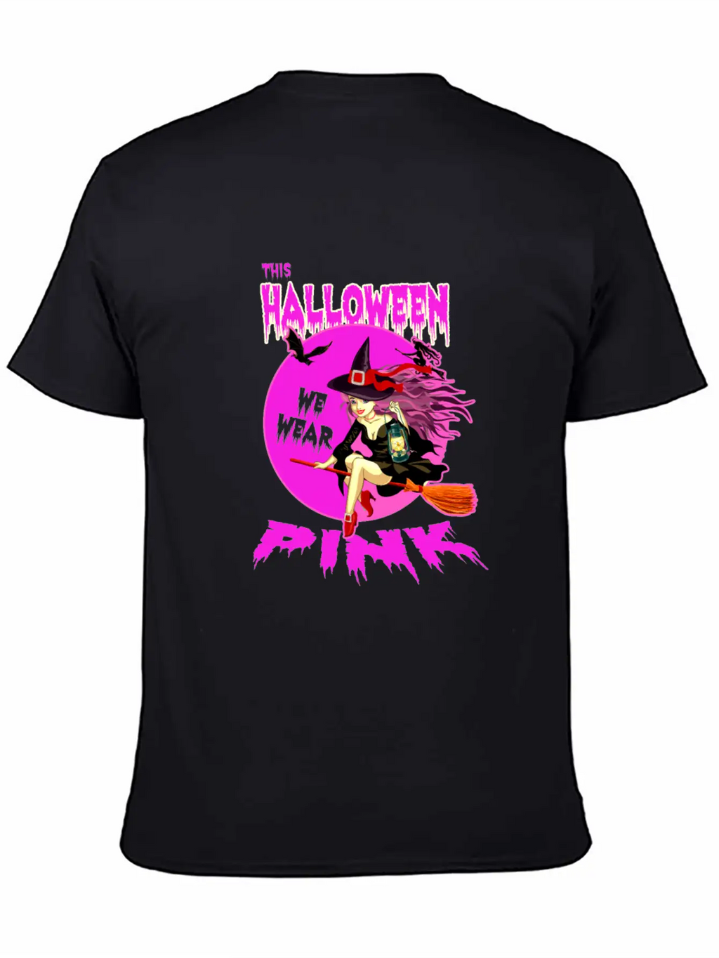 This HALLOWEEN We Wear PINK - Witch Timeless Short Sleeve Tee – Comfy And Minimalist Design