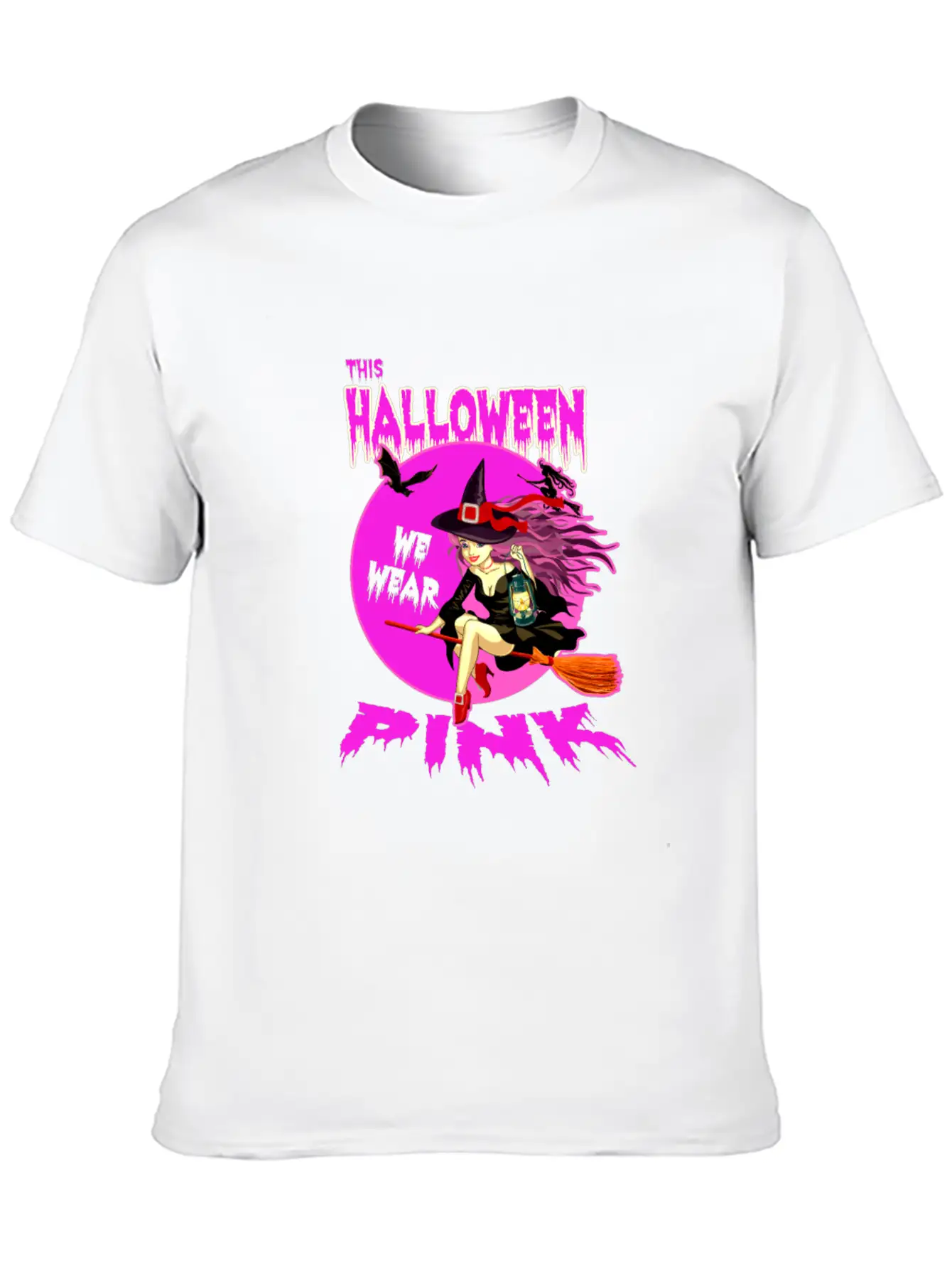 This HALLOWEEN We Wear PINK - Witch Timeless Short Sleeve Tee – Comfy And Minimalist Design