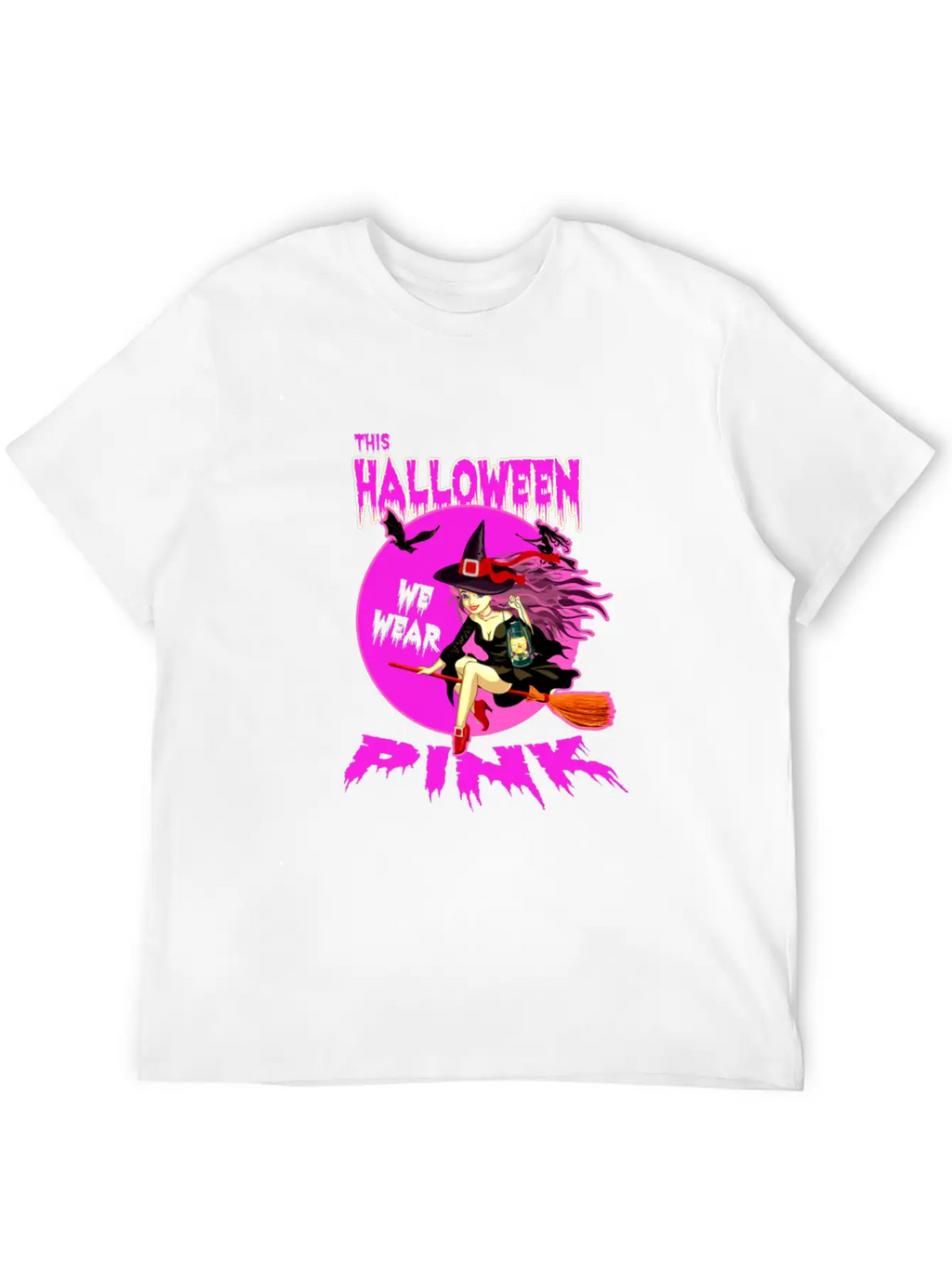 This HALLOWEEN We Wear PINK - Witch Timeless Short Sleeve Tee – Comfy And Minimalist Design