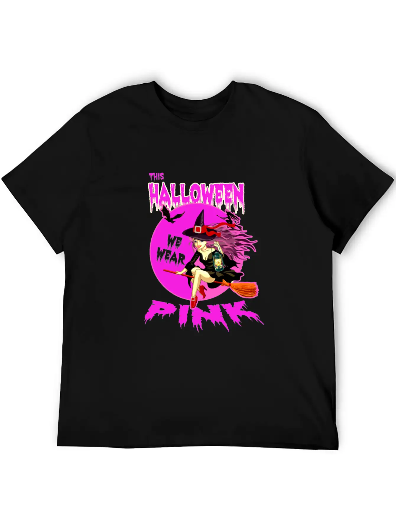 This HALLOWEEN We Wear PINK - Witch Timeless Short Sleeve Tee – Comfy And Minimalist Design