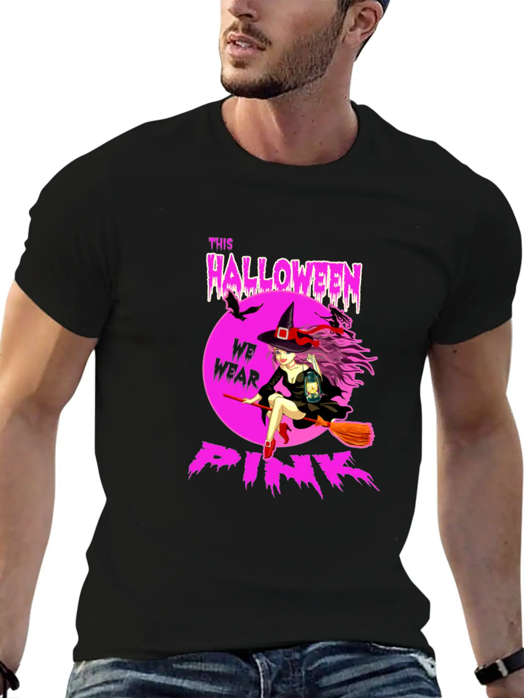 This HALLOWEEN We Wear PINK - Witch Timeless Short Sleeve Tee – Comfy And Minimalist Design