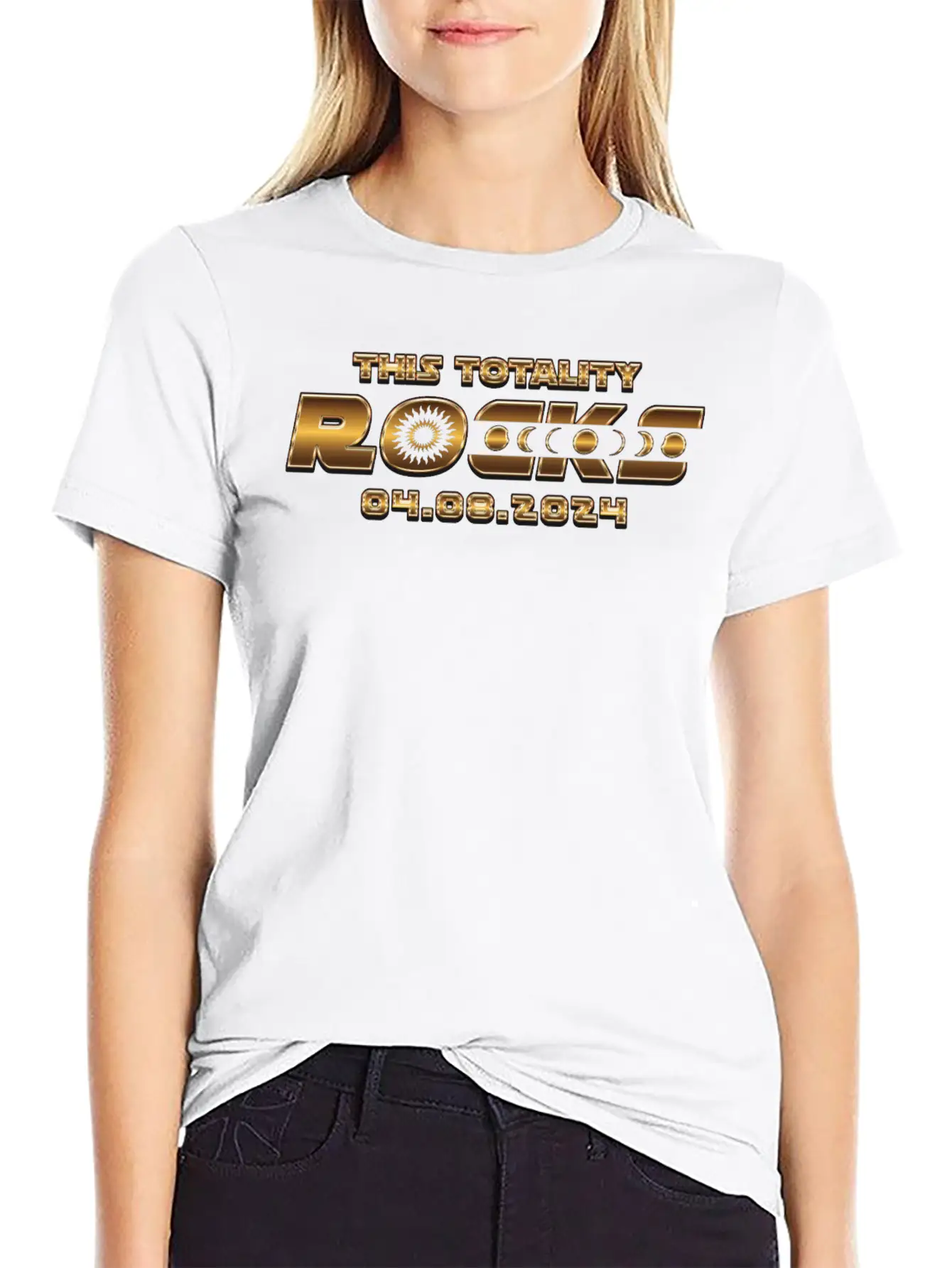 This Totality Rocks - 2024 Solar Eclipse Breathable Soft Cotton T-Shirt – Timeless Casual Look